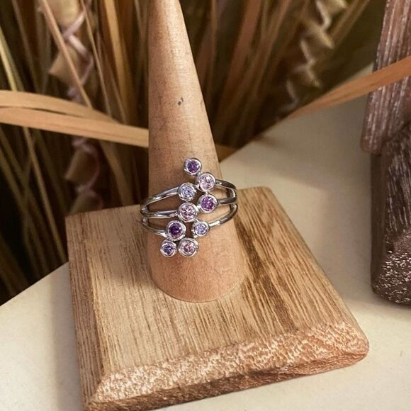 AAA Cubic Zirconia Multi Color Cocktail Ring Size 9,10 - Picture 5 of 8